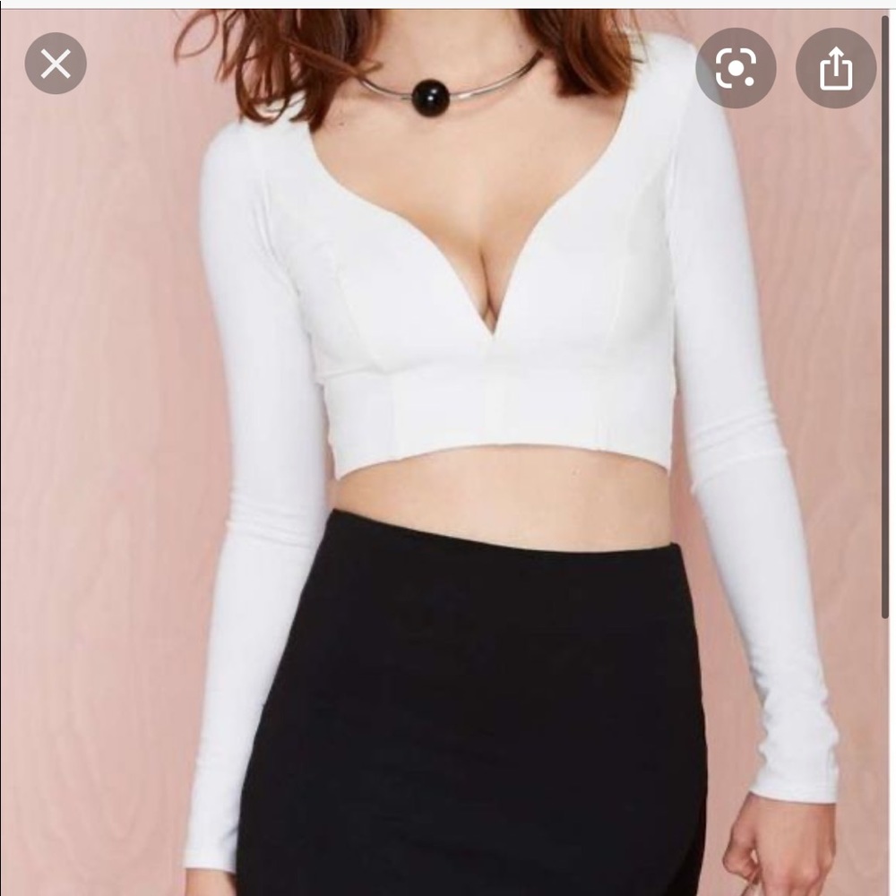 Solemio long sleeve crop top